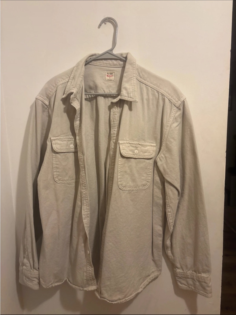 Old Navy Cream Button-Front Shirt Jacket